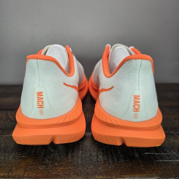 NEW Hoka One One Mach 6 Mens Size 10 D Running Shoes 1147790 FLV White Orange - Picture 4 of 12